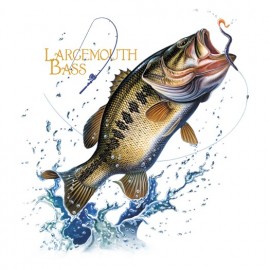 Koszulka dla wędkarzy Largemouth Bass Fresh Water